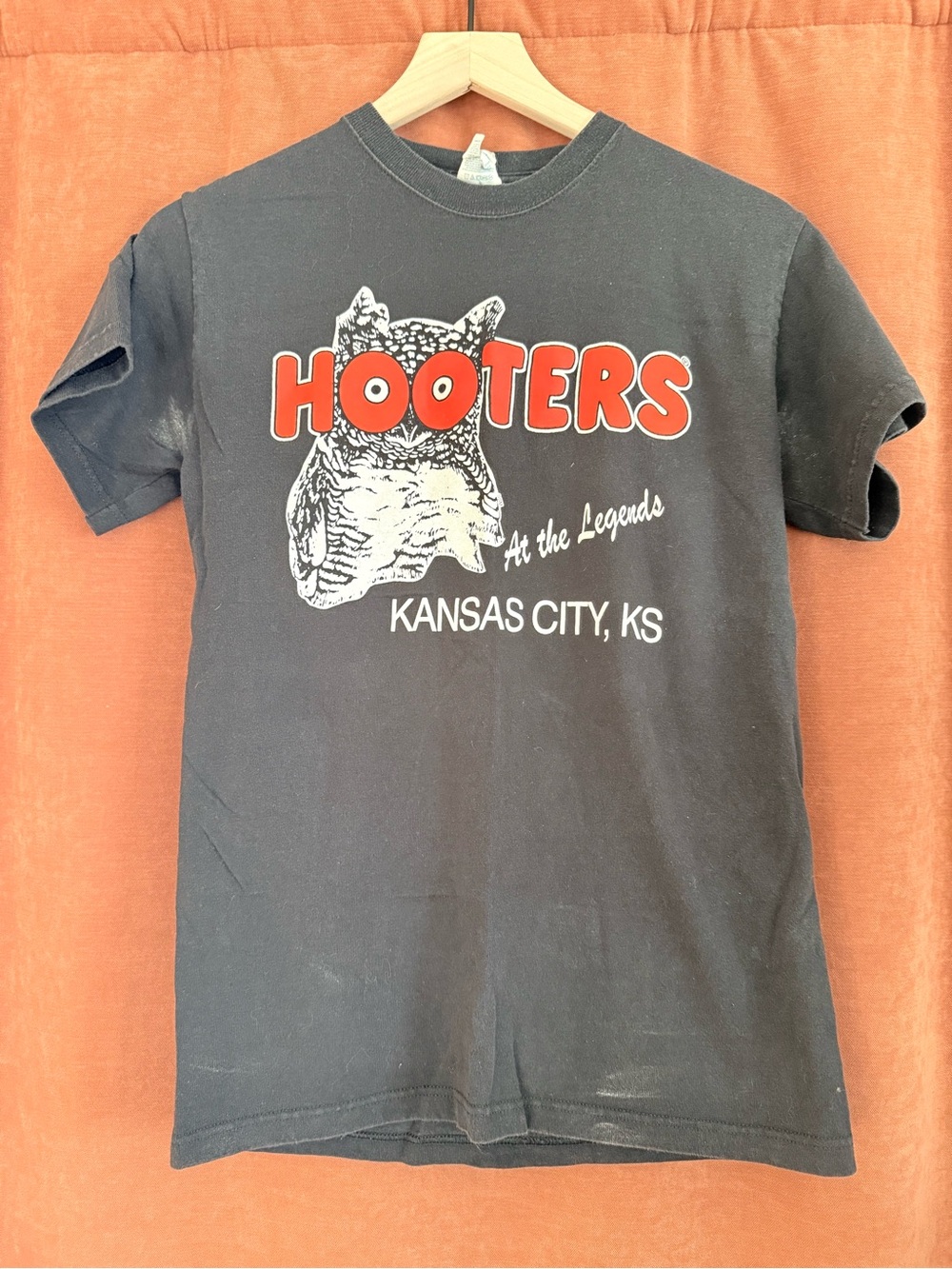 Hooters Black Short Sleeve Tee with Orange Logo